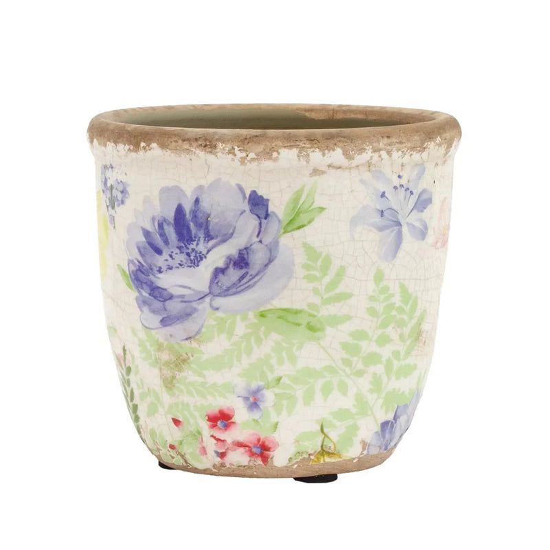 Ceramic Planter - Pastel Floral 10.5cm - Ceramic