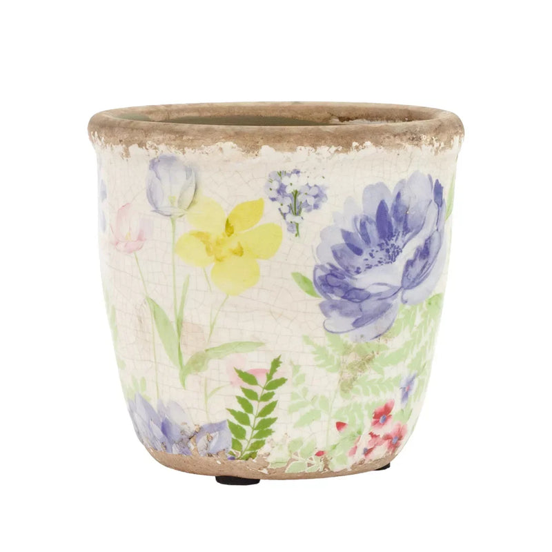 Ceramic Planter - Pastel Floral 10.5cm - Ceramic