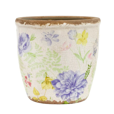 Ceramic Planter - Pastel Floral 16cm - Ceramic