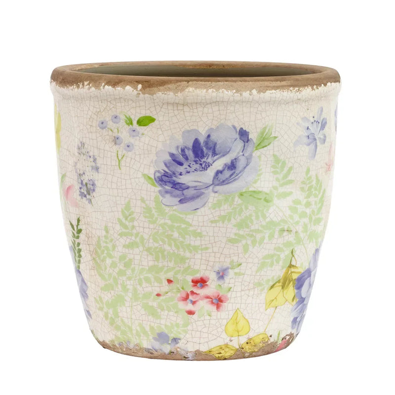 Ceramic Planter - Pastel Floral 16cm - Ceramic