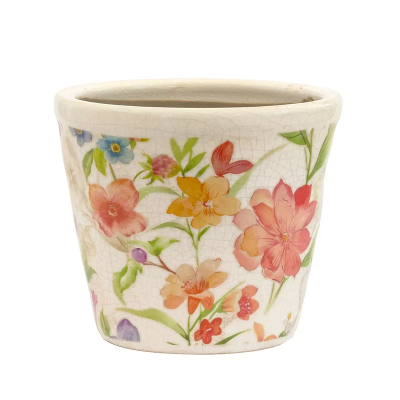 Ceramic Planter - Tropical Floral 11cm - Ceramic