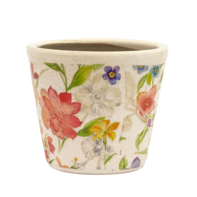 Ceramic Planter - Tropical Floral 11cm - Ceramic