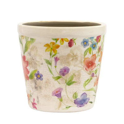 Ceramic Planter - Tropical Floral 14.5cm - Ceramic