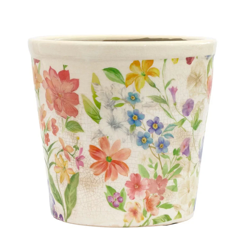 Ceramic Planter - Tropical Floral 16.5cm - Ceramic