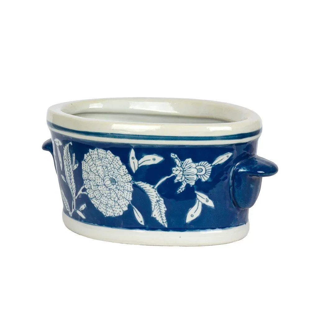 Ceramic Planter/Tub - Blue Fields - Ceramic