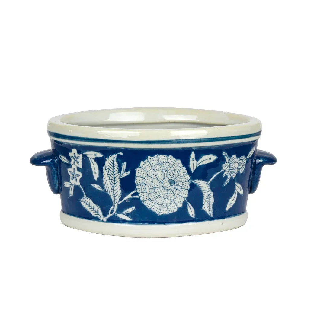 Ceramic Planter/Tub - Blue Fields - Ceramic