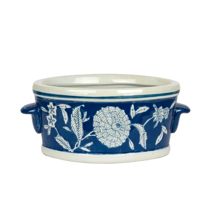 Ceramic Planter/Tub - Blue Fields - Ceramic