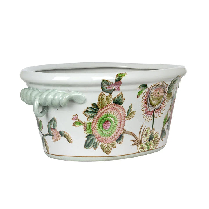 Ceramic Planter Tub - Floral XL - Ceramic