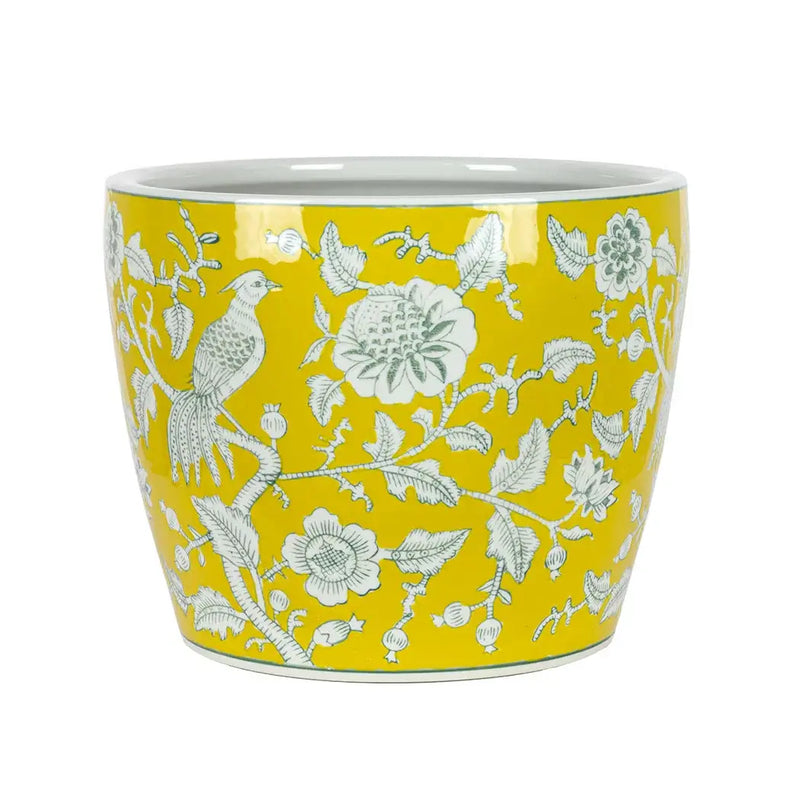Ceramic Planter - Yellow Avian Large - Ceramic