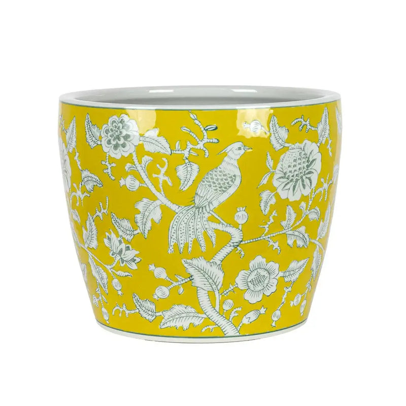 Ceramic Planter - Yellow Avian Large - Ceramic