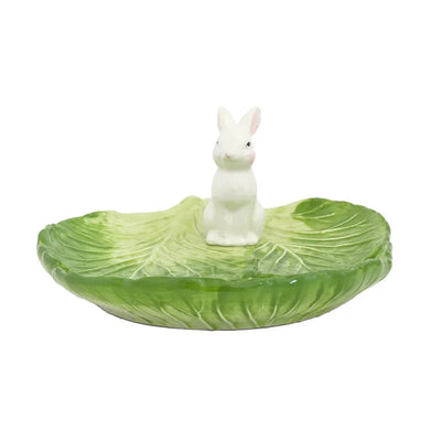 Ceramic Plate - Cabbage & Bunny - Ceramic