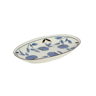 Ceramic Plate - Oval Blue Fruit - Ceramic