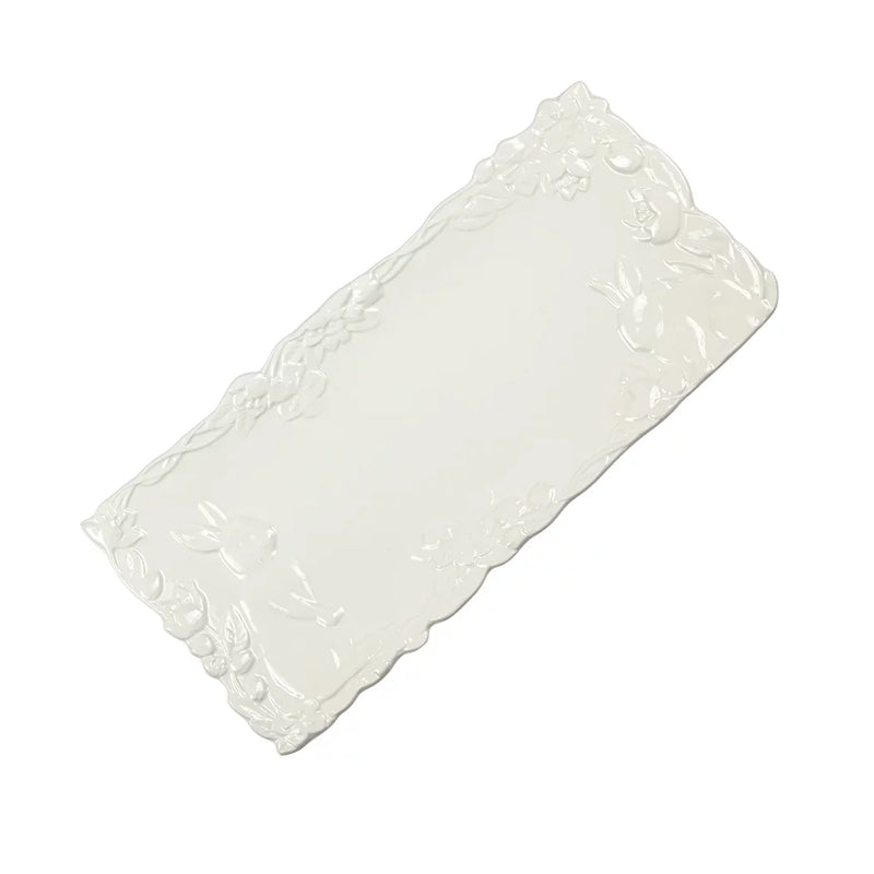 Ceramic Plate - White Bunnies - Ceramic