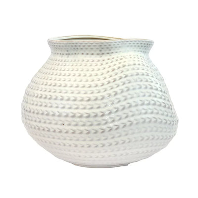 Ceramic Pot - Woven Basket 20cm - Ceramic