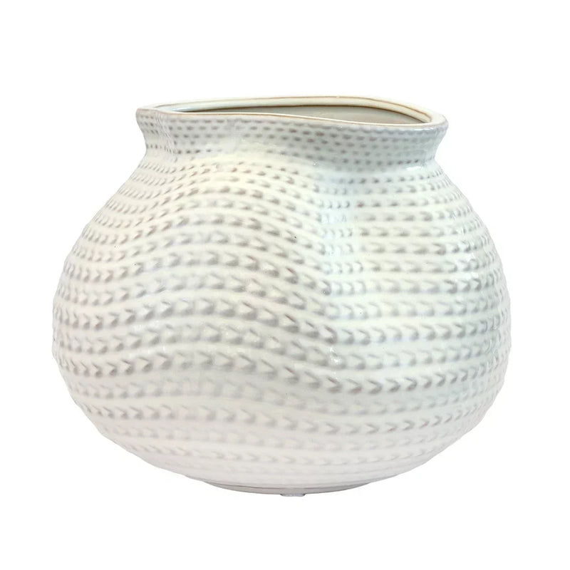 Ceramic Pot - Woven Basket 20cm - Ceramic