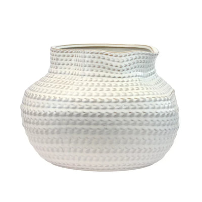 Ceramic Pot - Woven Basket 22cm - Ceramic