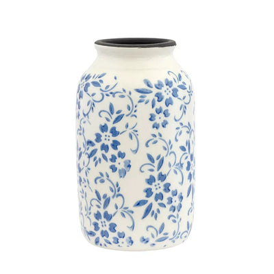 Ceramic Vase - Blue Floral 22.5cm - Ceramic