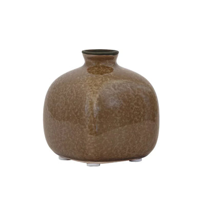 Ceramic Vase - Brown Squared Posy 9cm - Ceramic