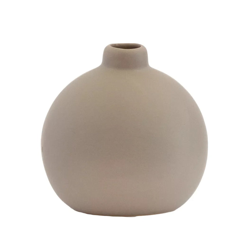 Ceramic Vase - Fatty Oval Natural 10.5cm - Ceramic