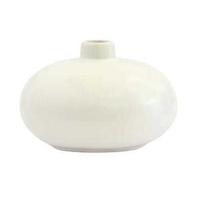 Ceramic Vase - Fatty Oval White 10cm - Ceramic