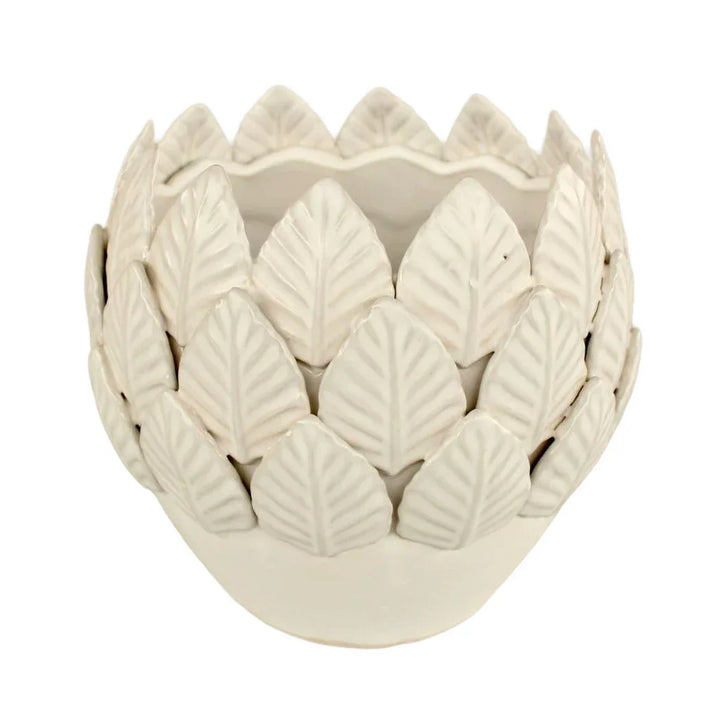 Ceramic Vase - Leaves 18cm - Ceramic