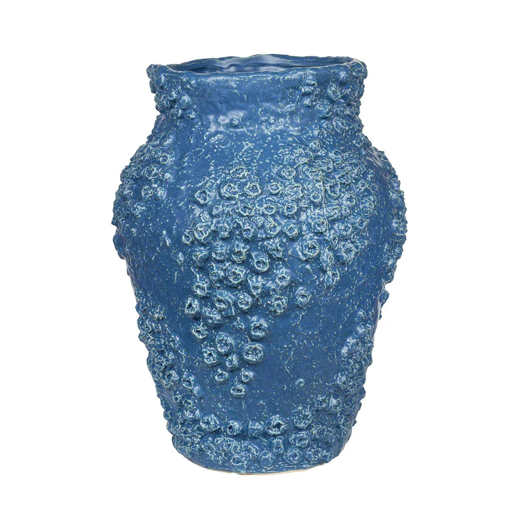 Ceramic Vase - Ocean Blue Barnacles 40cm - Ceramic