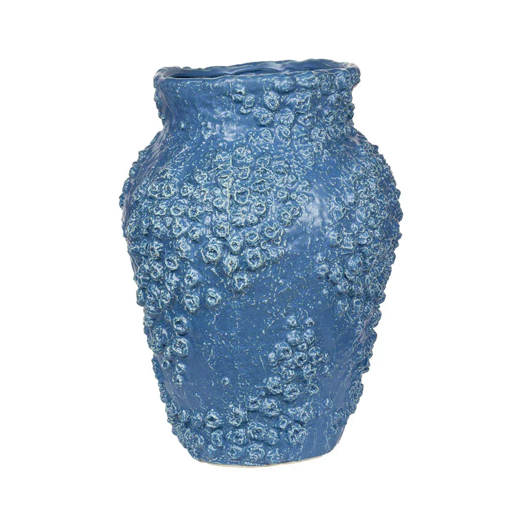 Ceramic Vase - Ocean Blue Barnacles 40cm - Ceramic