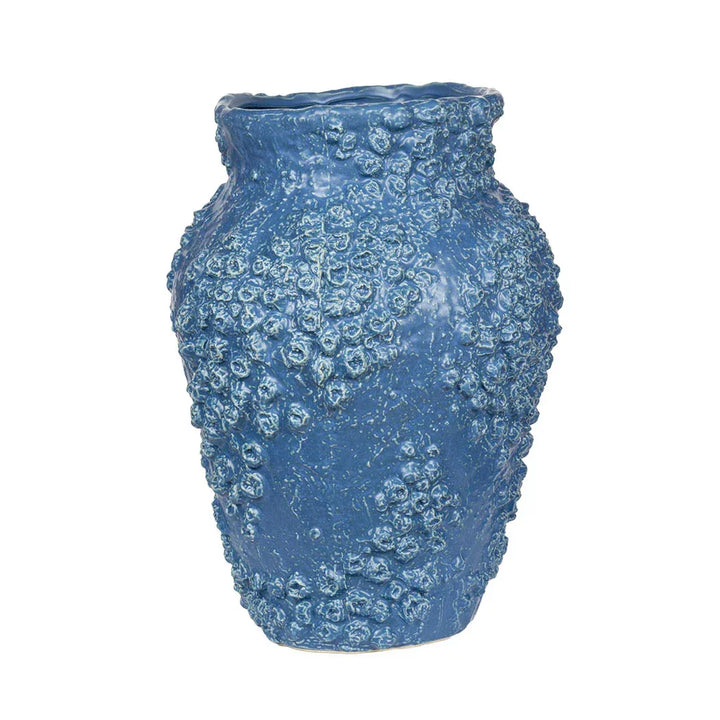 Ceramic Vase - Ocean Blue Barnacles 40cm - Ceramic