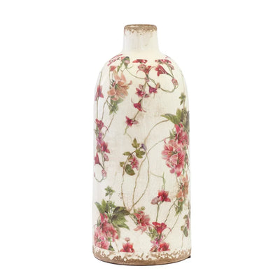 Ceramic Vase - Pink Floral Posy 26.5cm - Ceramic