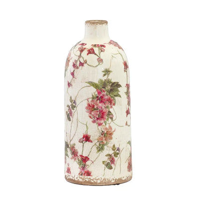 Ceramic Vase - Pink Floral Posy 26.5cm - Ceramic