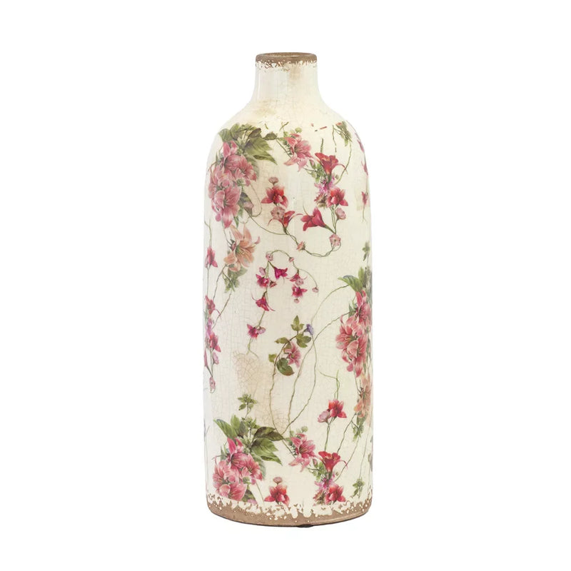 Ceramic Vase - Pink Floral Posy 32cm - Ceramic