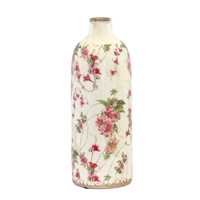 Ceramic Vase - Pink Floral Posy 32cm - Ceramic