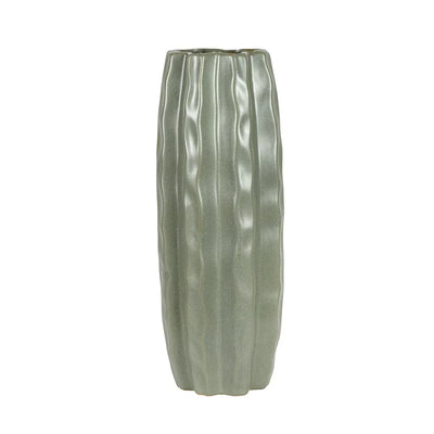 Ceramic Vase - Textured Green Grey 37cm - Ceramic