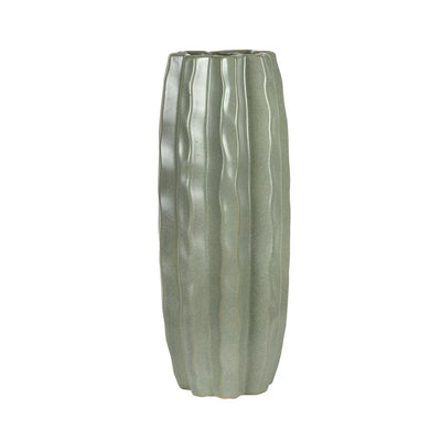 Ceramic Vase - Textured Green Grey 37cm - Ceramic