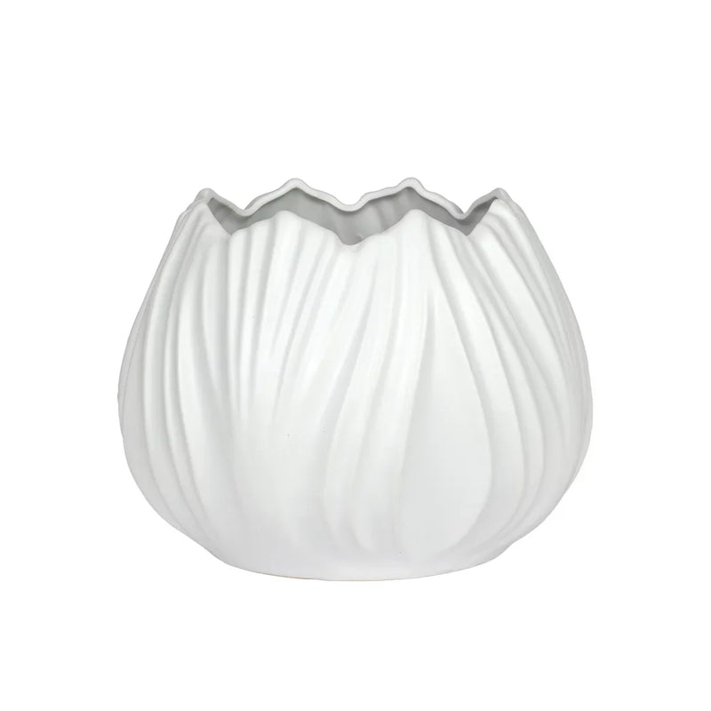 Ceramic Vase - White Pod 16.5cm - Ceramic