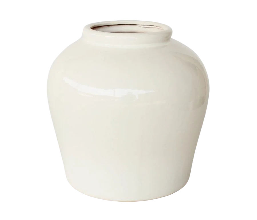 Ceramic Vase - XL White Glazed 36cm - Ceramic