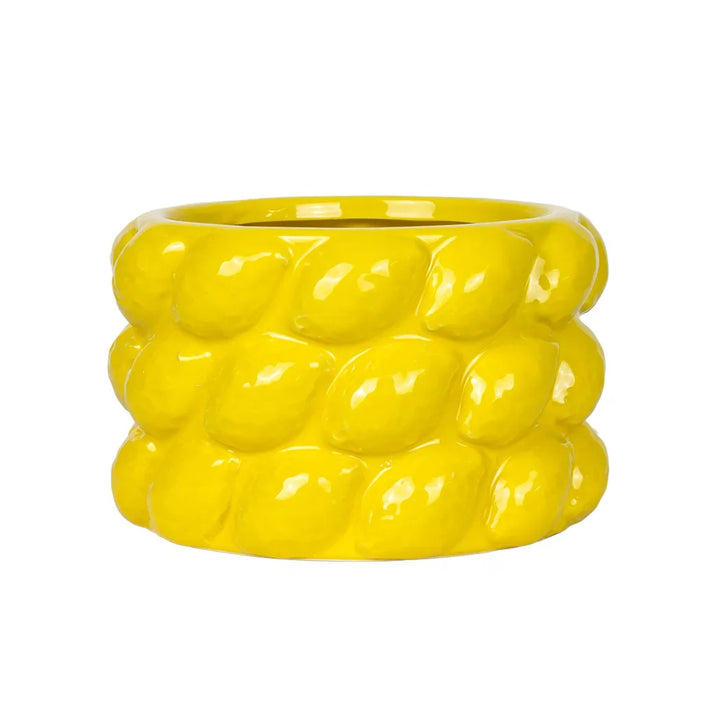 Ceramic Vase - Yellow Lemons 11cm - Ceramic