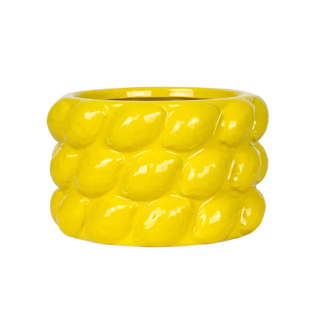 Ceramic Vase - Yellow Lemons 11cm - Ceramic