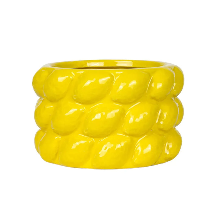 Ceramic Vase - Yellow Lemons 11cm - Ceramic