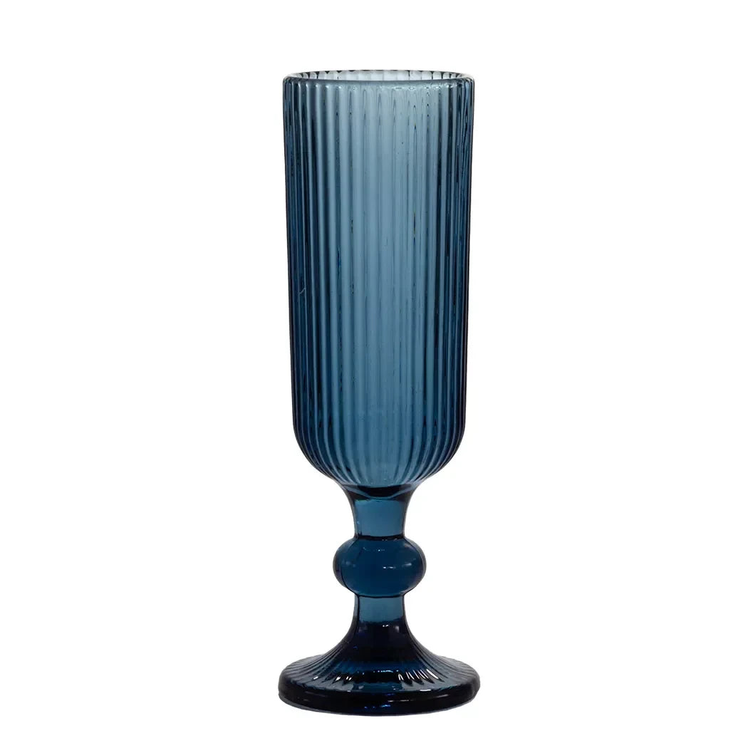 Champagne Flute - Lines Blues 150ml - Glass / Crystal