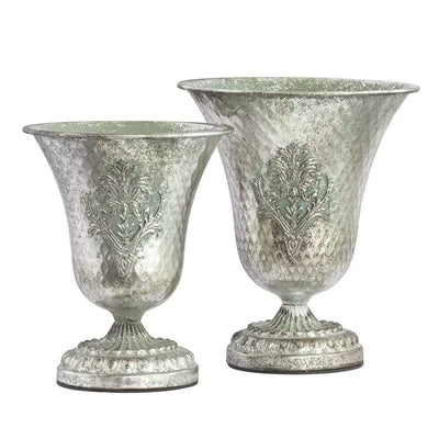 Classic Vase - Flared Silver 22cm - Iron