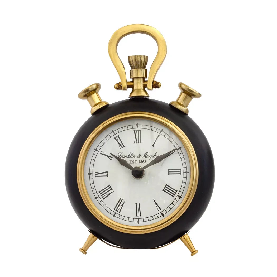 Clock - Gold & Black - Pewter