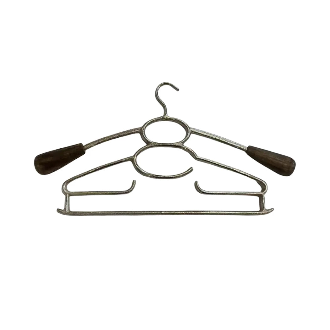 Clothes Hanger - Silver &amp; Wood