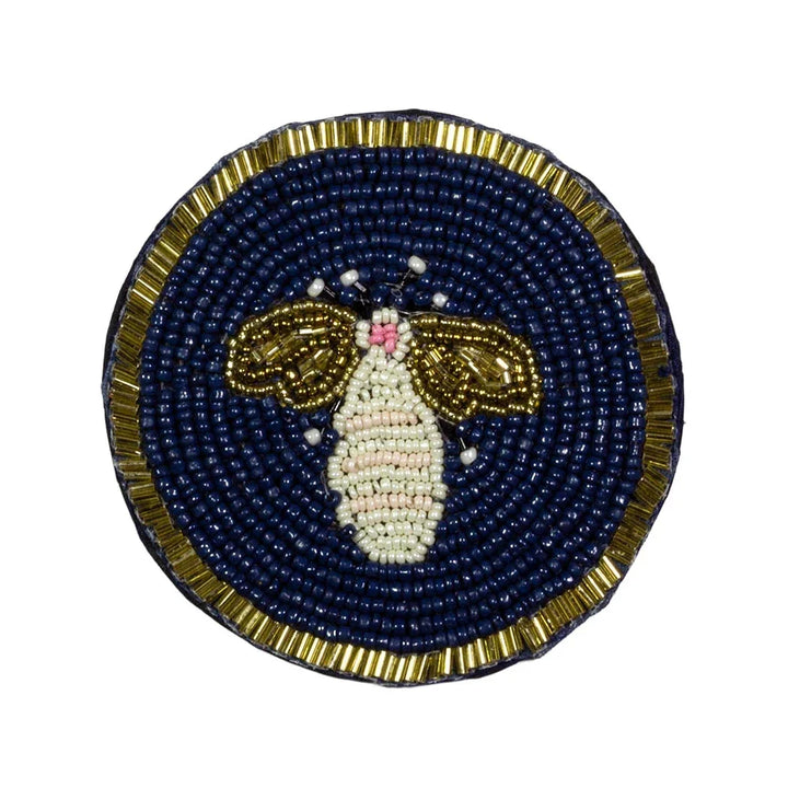 Coaster - Bee Blue Beadwork - Beadwork