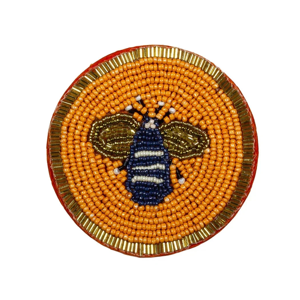 Coaster - Bee Orange Beadwork - Beadwork
