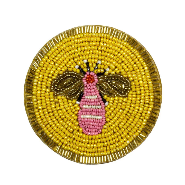 Coaster - Bee Yellow Beadwork - Beadwork
