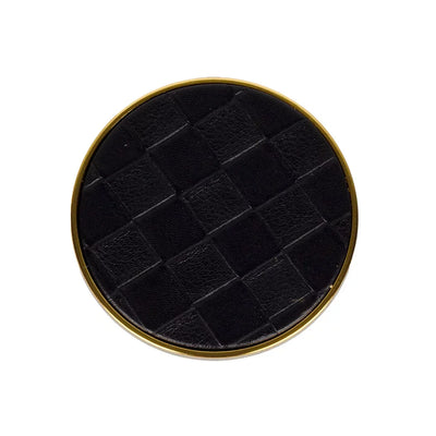 Coaster Set of 4 - Band Leather Black & Gold