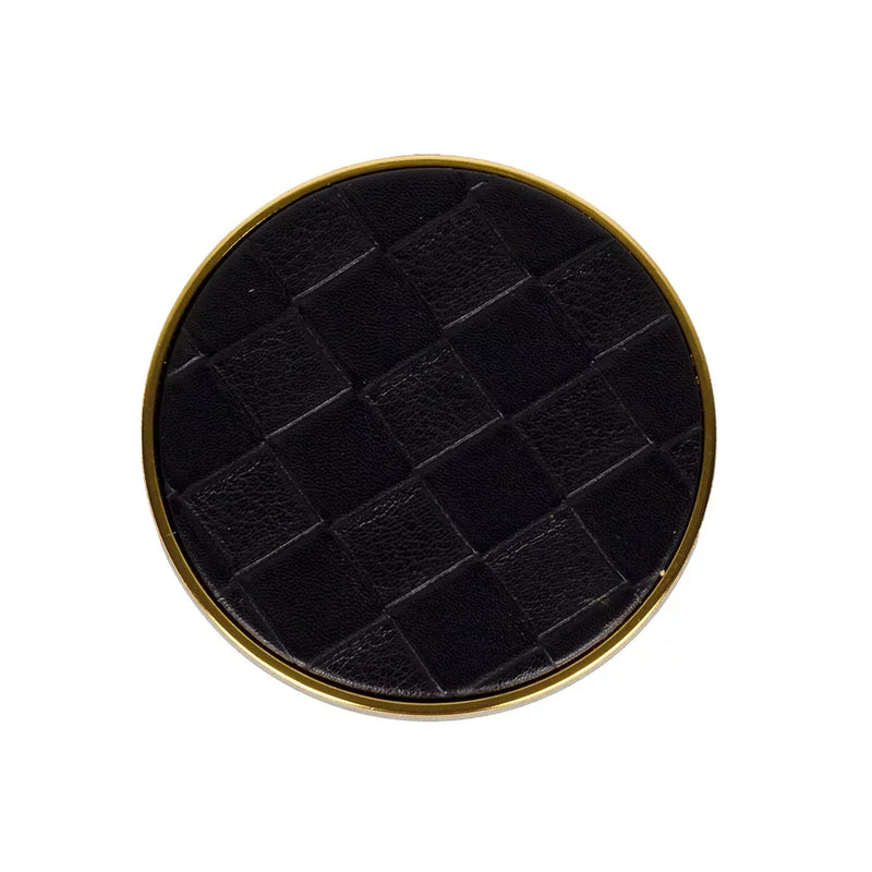 Coaster Set of 4 - Band Leather Black & Gold