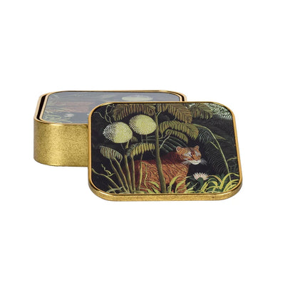 Coaster Set of 6 - Jungle Tiger - Pewter