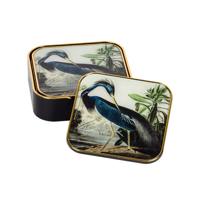 Coaster Set of 6 - River Heron - Pewter